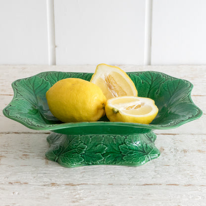 Fabulous Footed Green Leaf Dish