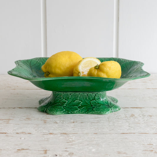 Fabulous Footed Green Leaf Dish