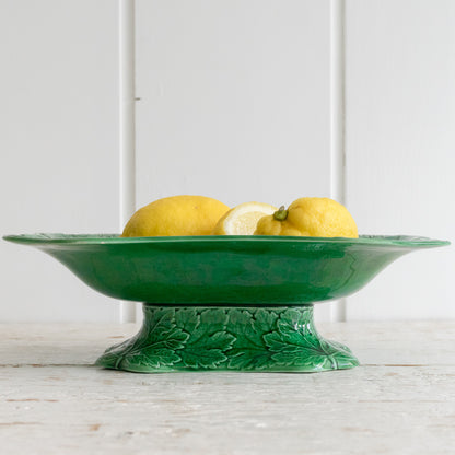 Fabulous Footed Green Leaf Dish