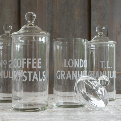 Fabulous Vintage Etched Glass Storage Jar