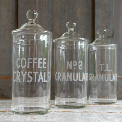 Fabulous Vintage Etched Glass Storage Jar