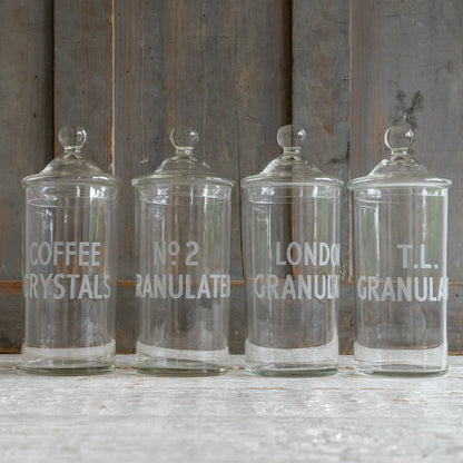 Fabulous Vintage Etched Glass Storage Jar