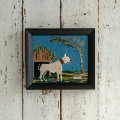 Framed Embroidery of a Dog