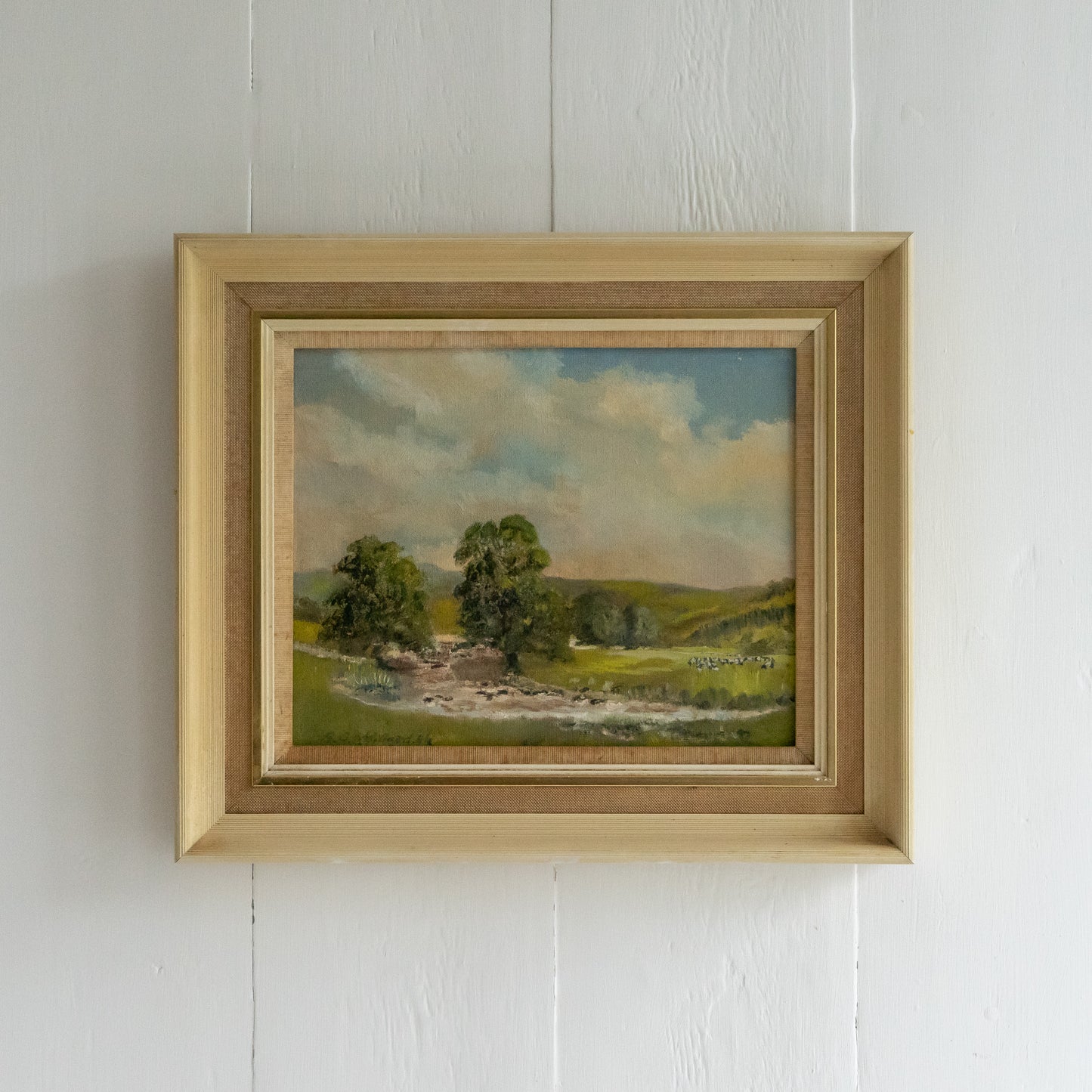 Framed  oil on Board Rural Scene of Cattle