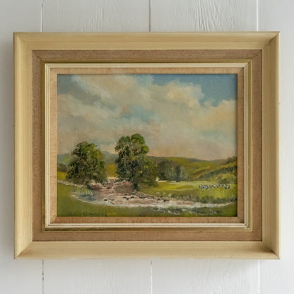 Framed  oil on Board Rural Scene of Cattle