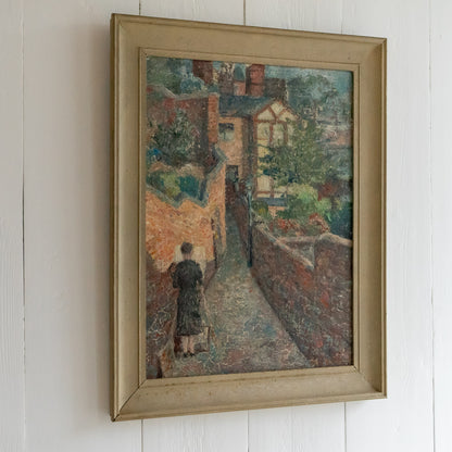 Framed Painting of an Artist Painting a Street Scene