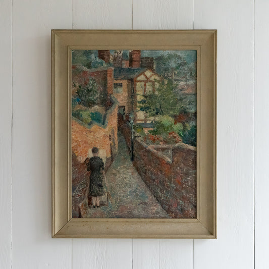 Framed Painting of an Artist Painting a Street Scene