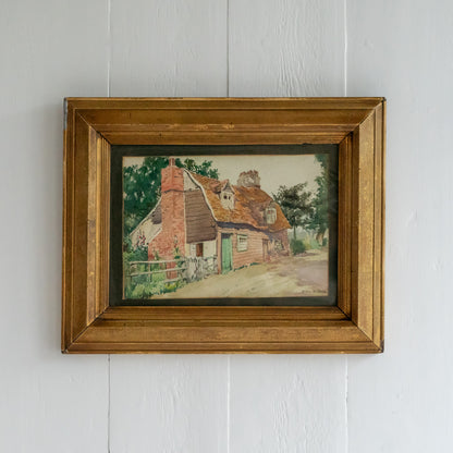Framed Watercolour Painting of a Country Cottage