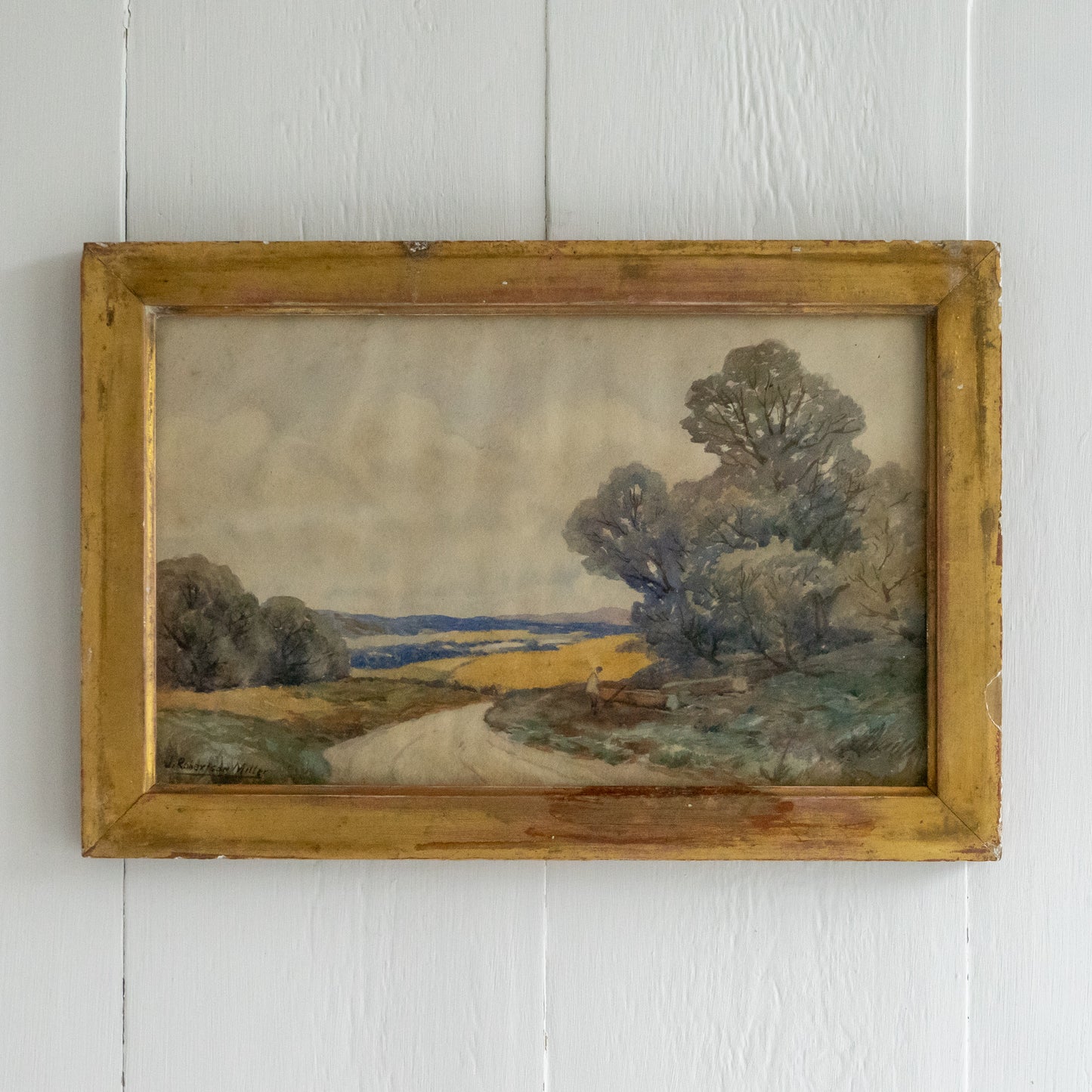 Framed Watercolour Rural Landscape