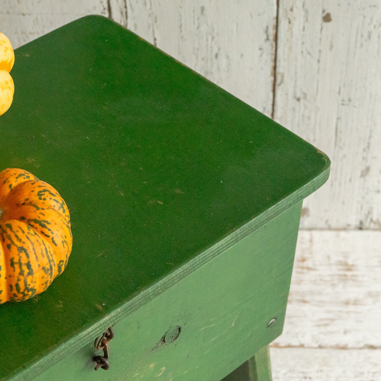 Green Painted Flip Top Stool
