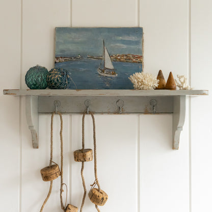 Grey Painted French Game Shelf