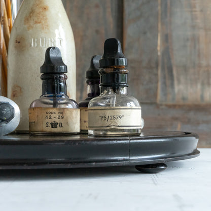 Large Ebonised Wooden Dome Base