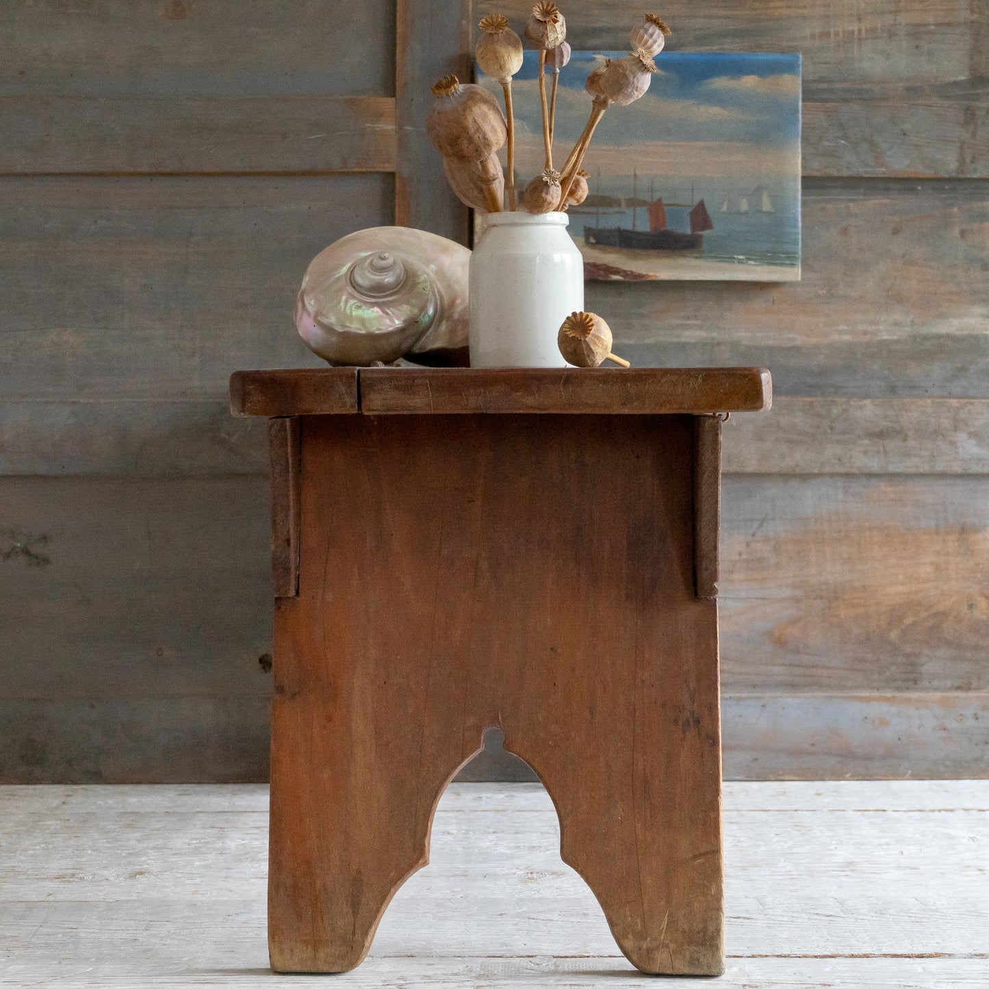 Large Flip Top Wooden Stool