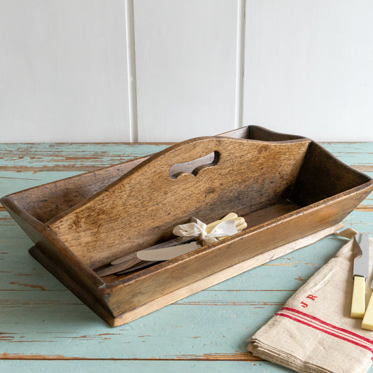 Large Mahogany Cutlery Tray Caddy