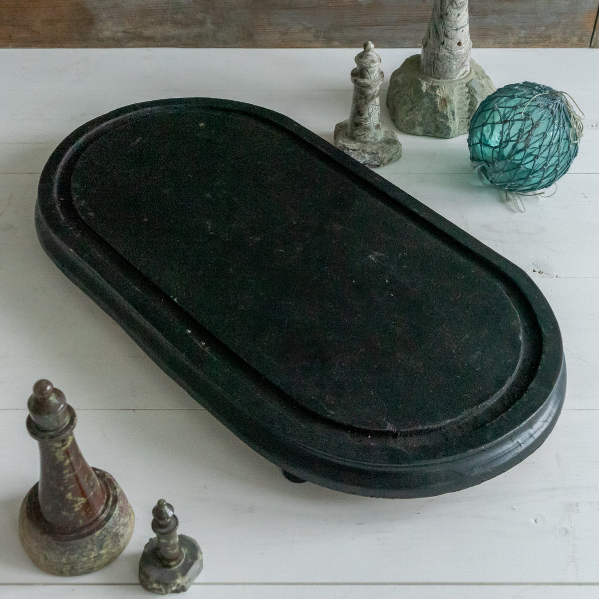 Large Oval Ebonised Dome Base