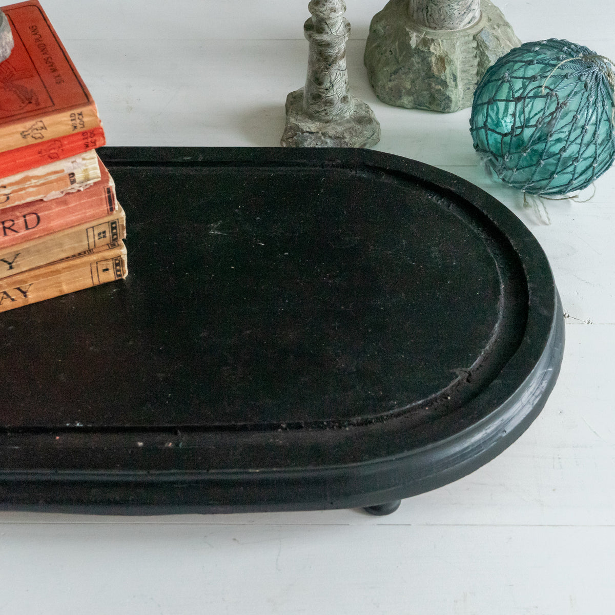 Large Oval Ebonised Dome Base