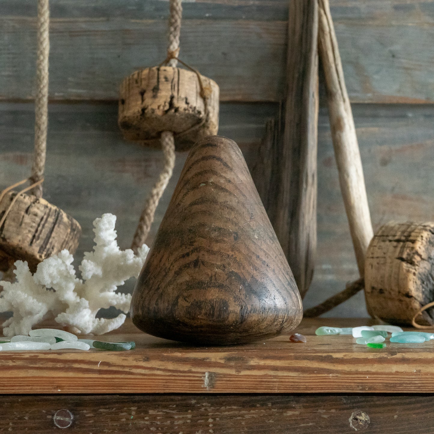 Large Rustic Wooden Plumbers Turnpin