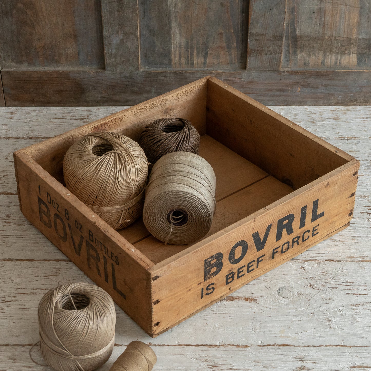 LARGE RUSTIC BOVRIL BOTTLE BOX