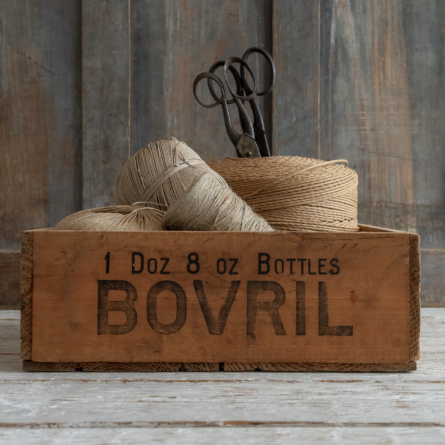 LARGE RUSTIC BOVRIL BOTTLE BOX