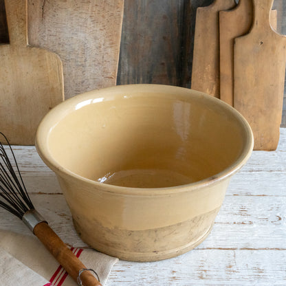 Large Rustic Cream Dairy Bowl