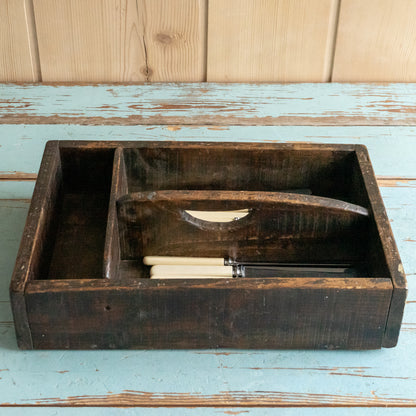 Large Rustic Cutlery Tray