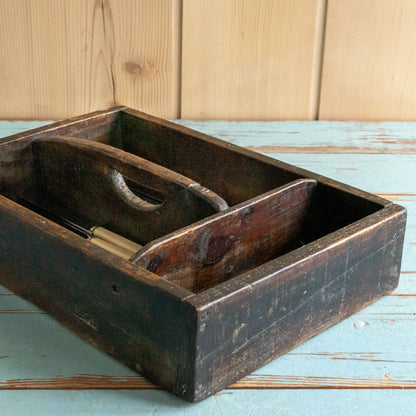 Large Rustic Cutlery Tray