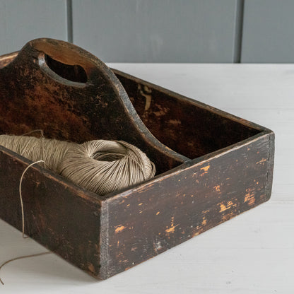 Large Rustic Cutlery Tray Caddy