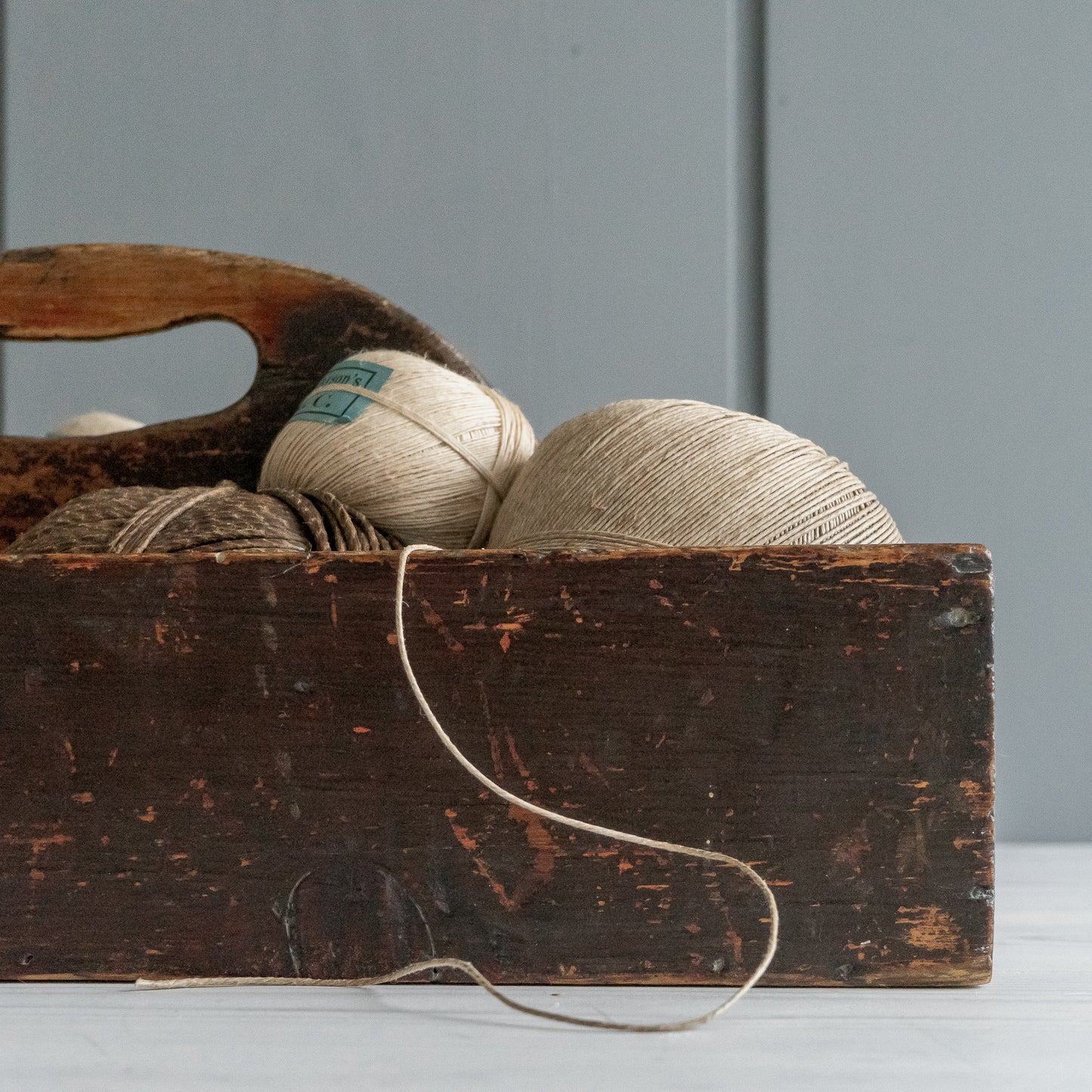 Large Rustic Cutlery Tray Caddy