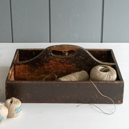 Large Rustic Cutlery Tray Caddy