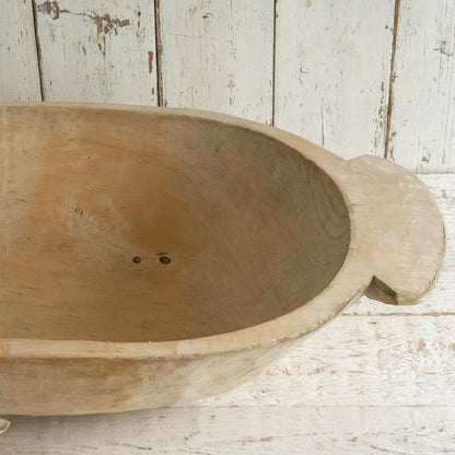 Large Rustic Hand  Carved Dough Bowl