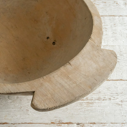 Large Rustic Hand  Carved Dough Bowl