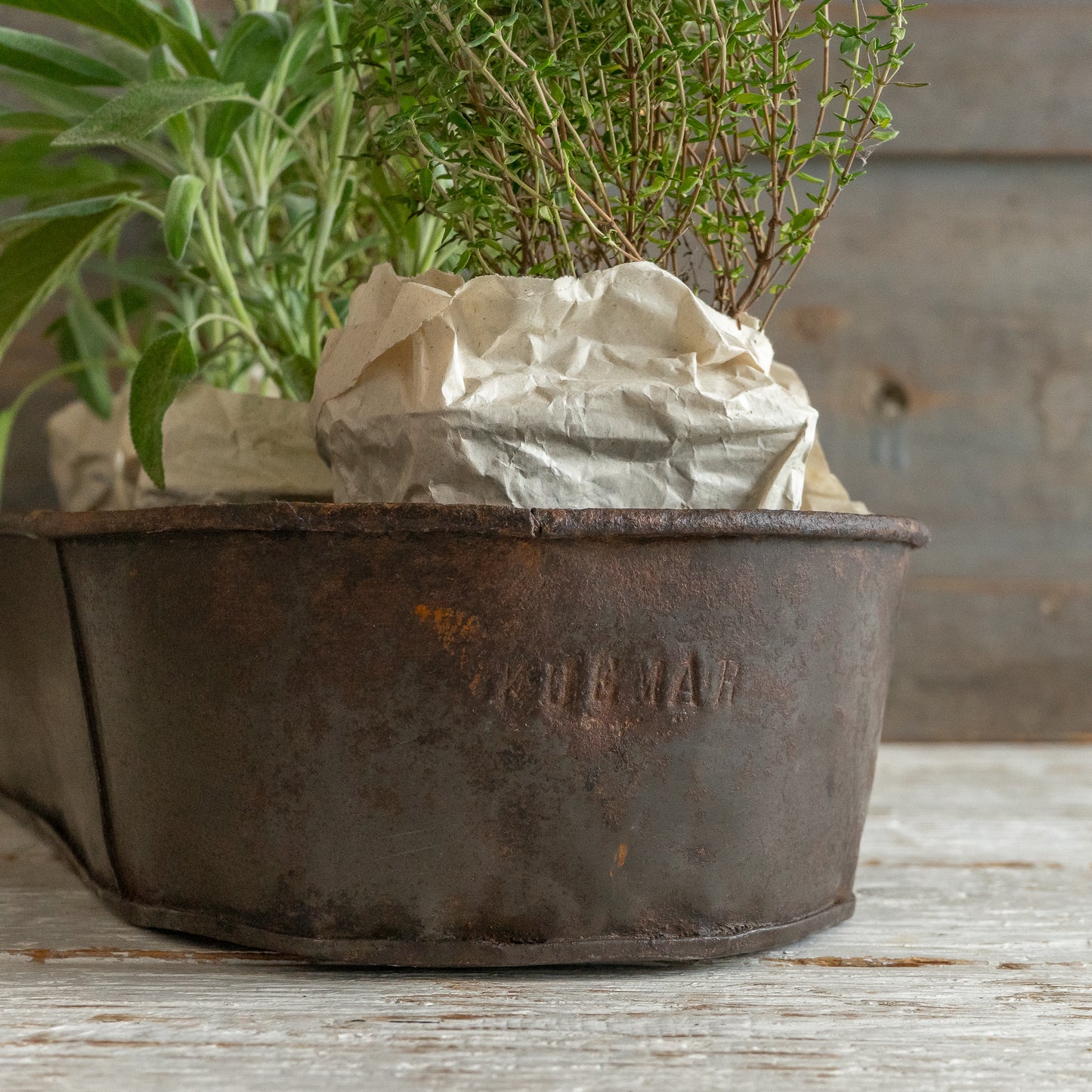 LARGE RUSTIC OBLONG CAKE TIN