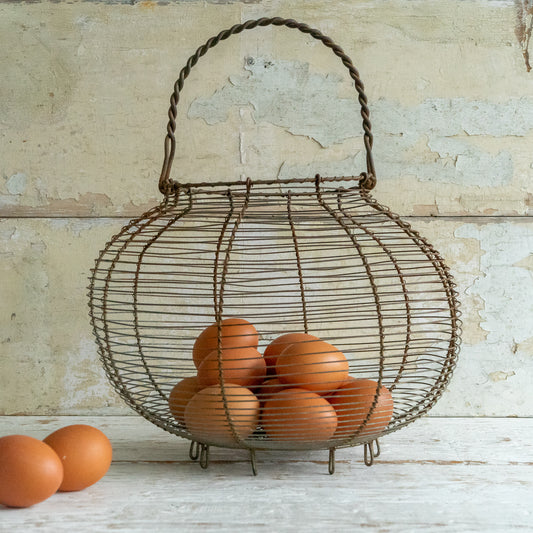 Large Rustic Wire Egg Basket
