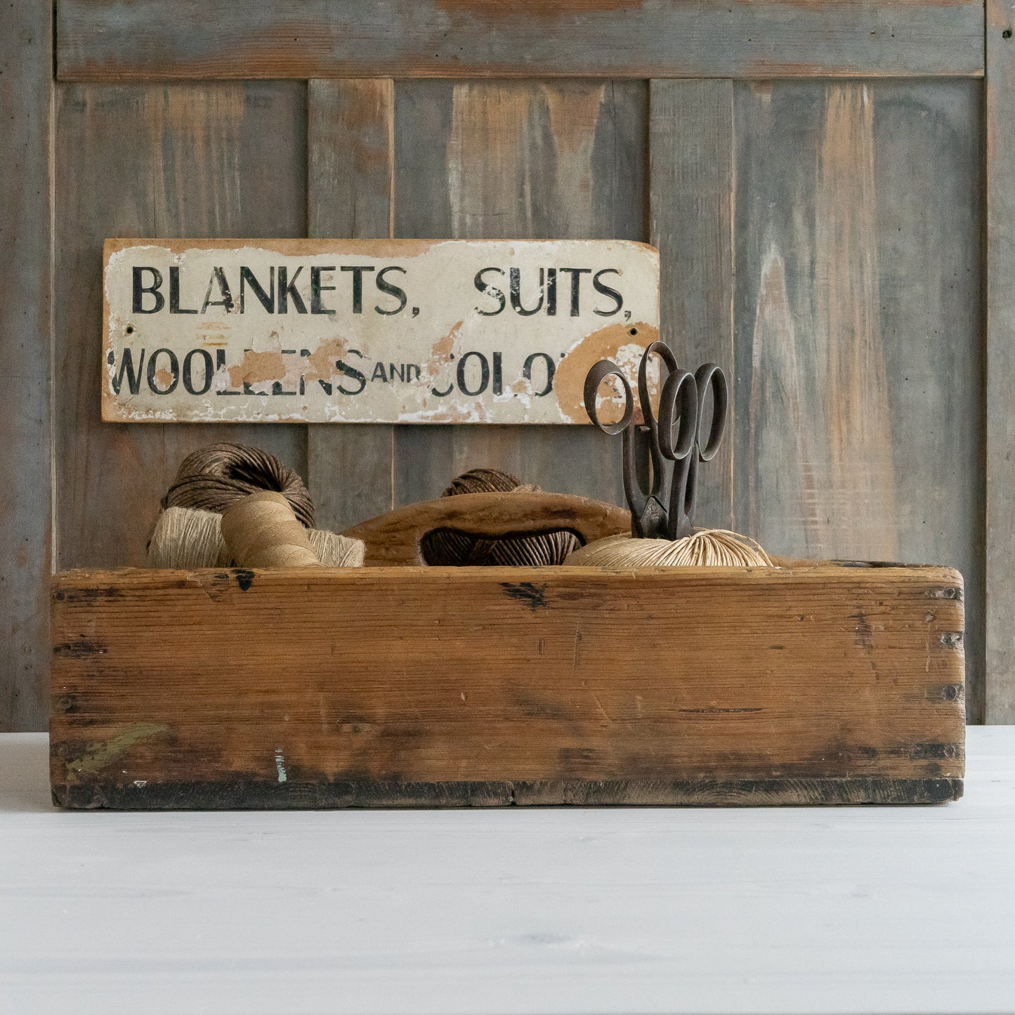 Large Rustic Wooden Trug Caddy