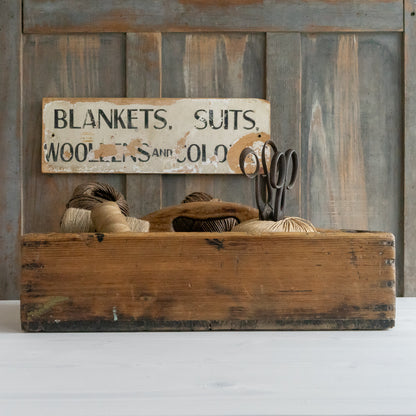 Large Rustic Wooden Trug Caddy