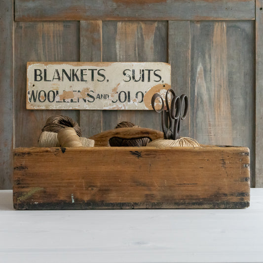 Large Rustic Wooden Trug Caddy