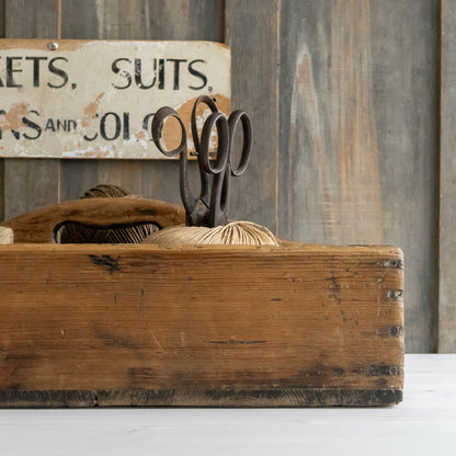 Large Rustic Wooden Trug Caddy