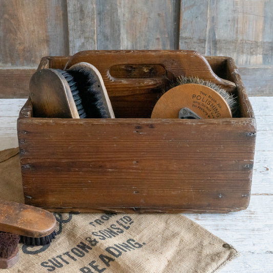 Large Rustic Wooden Trug Caddy
