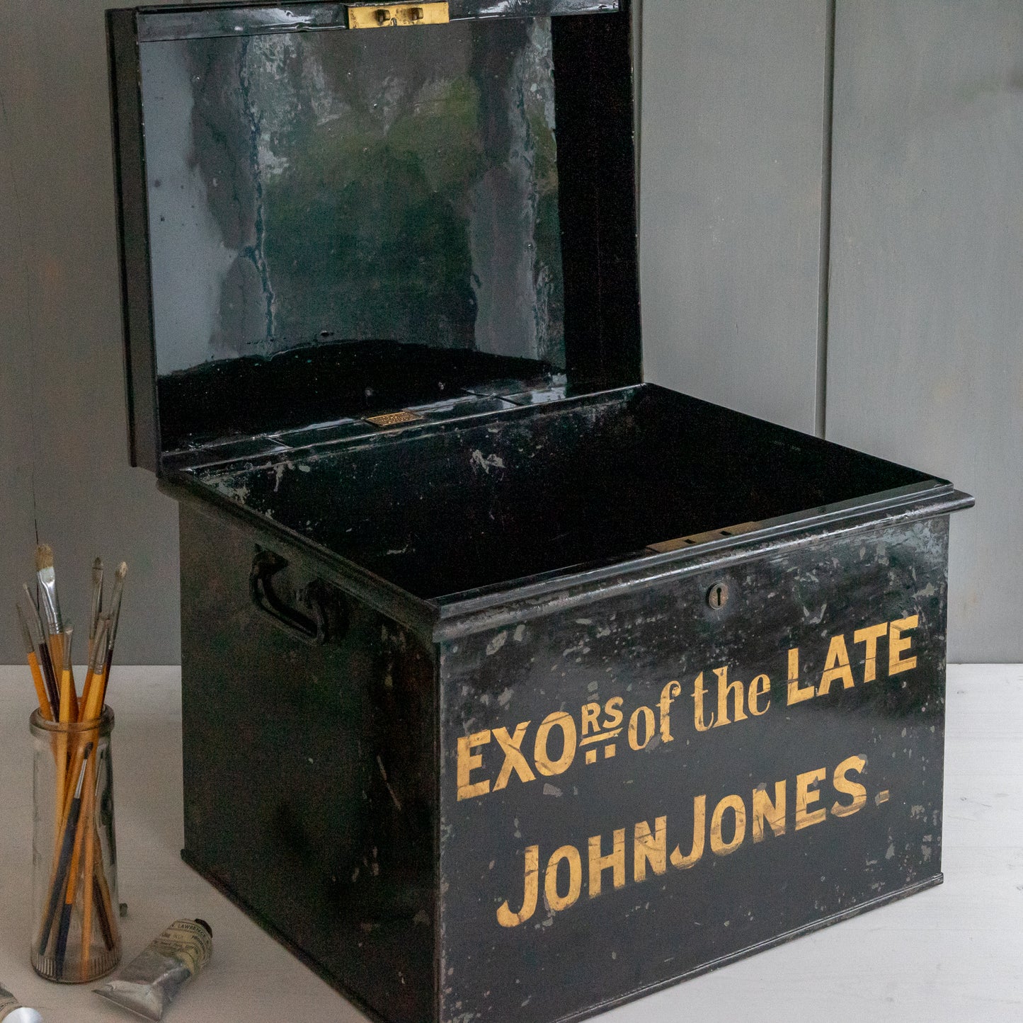Large Vintage Deed Box