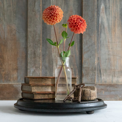 Large Vintage Ebondised Round Dome Base