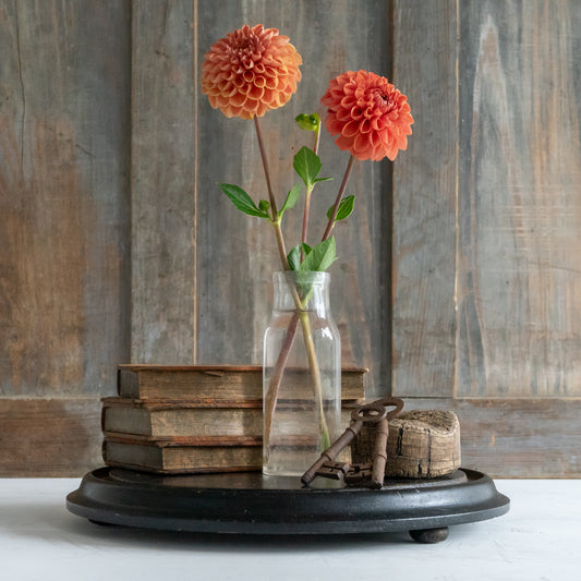 Large Vintage Ebondised Round Dome Base