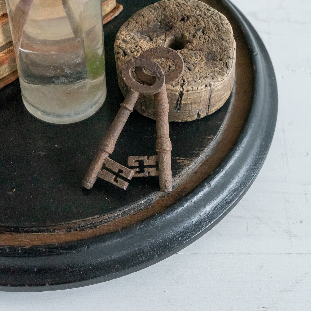 Large Vintage Ebondised Round Dome Base
