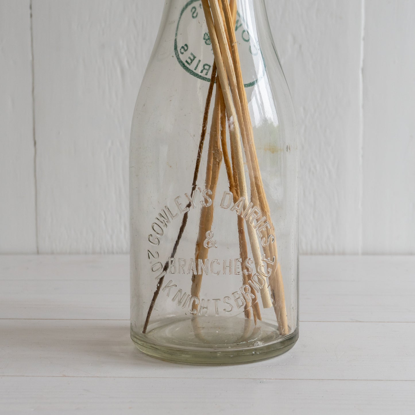 Large Vintage Glass Milk Bottle