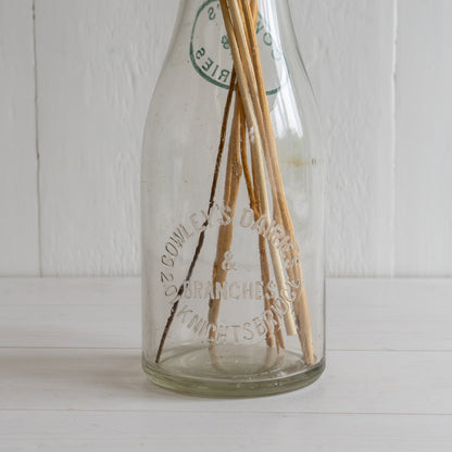 Large Vintage Glass Milk Bottle