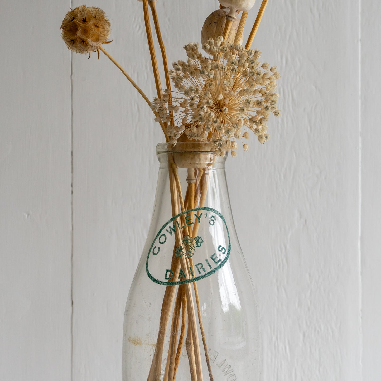 Large Vintage Glass Milk Bottle