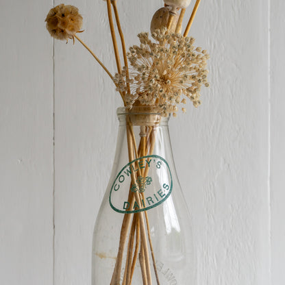 Large Vintage Glass Milk Bottle