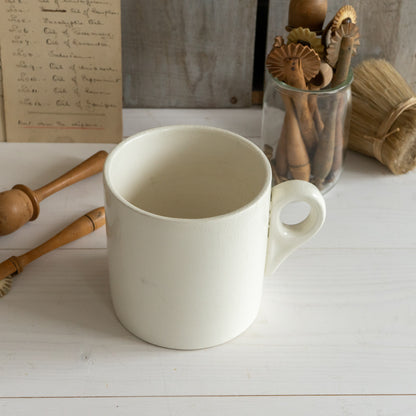 Large White Ironstone Mug