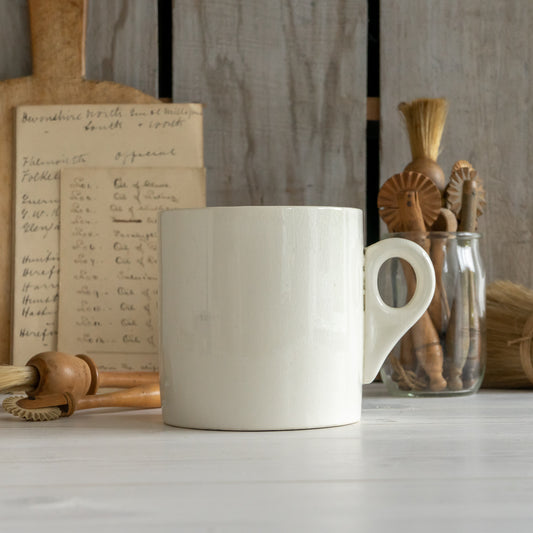 Large White Ironstone Mug