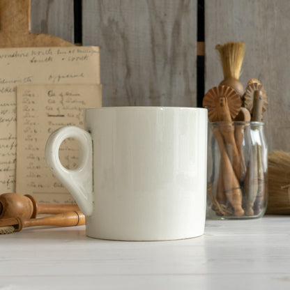 Large White Ironstone Mug