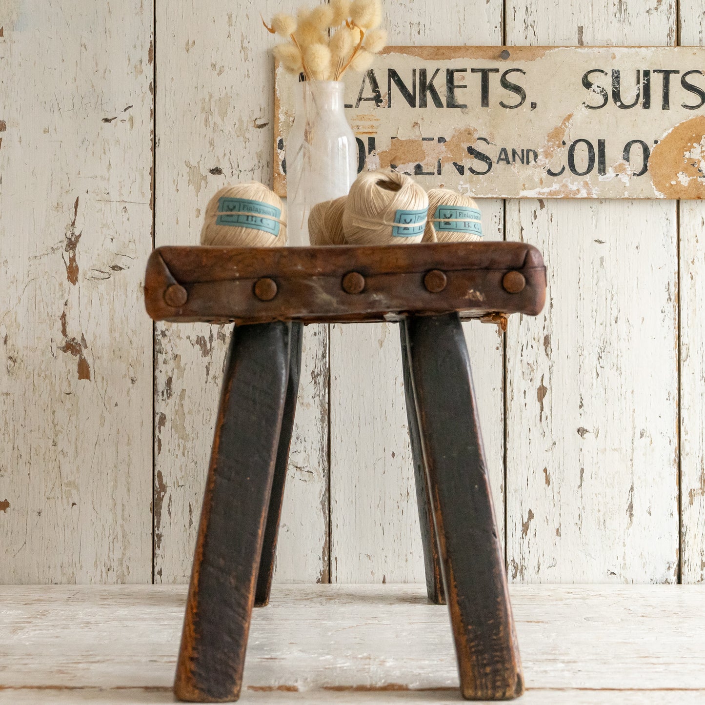 Leather Topped Stool